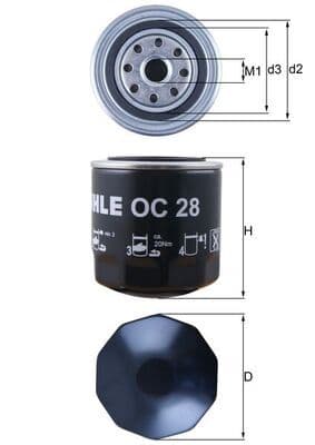 Filtru ulei MAHLE OC 28