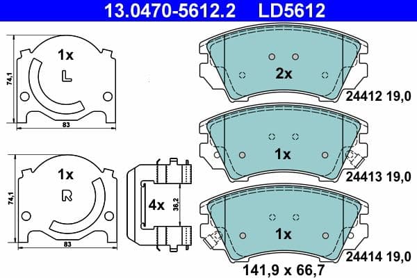 set placute frana,frana disc ATE Ceramic 13.0470-5612.2