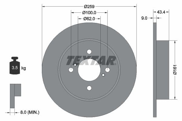 Disc frana TEXTAR PRO 92242303