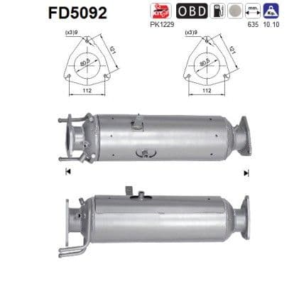 Filtru funingine/particule, sist.de esapament AS-PL FD5092