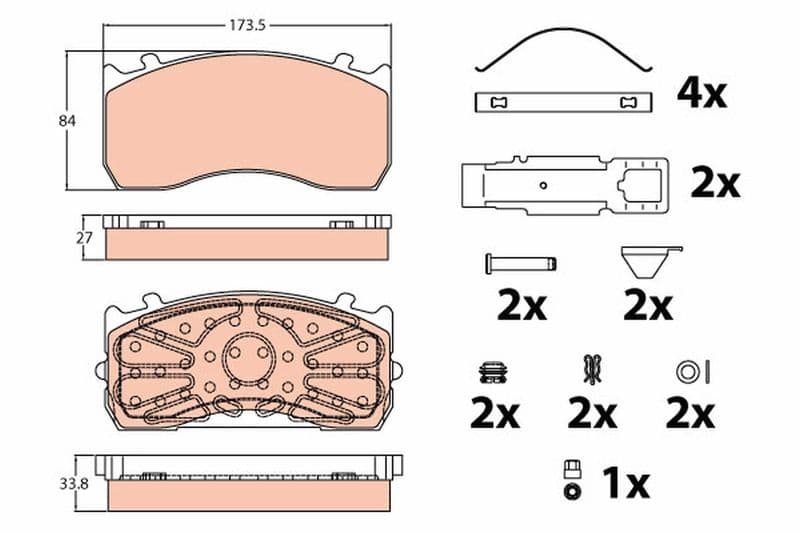 set placute frana,frana disc TRW GDB5073