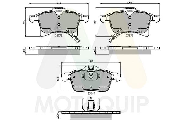 set placute frana,frana disc MOTAQUIP LVXL1116