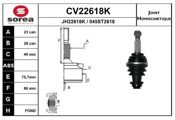 Set articulatie, planetara EAI CV22618K