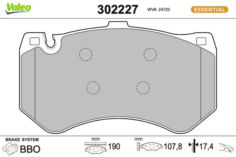 set placute frana,frana disc VALEO 302227