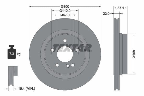 Disc frana TEXTAR PRO+ 92163605