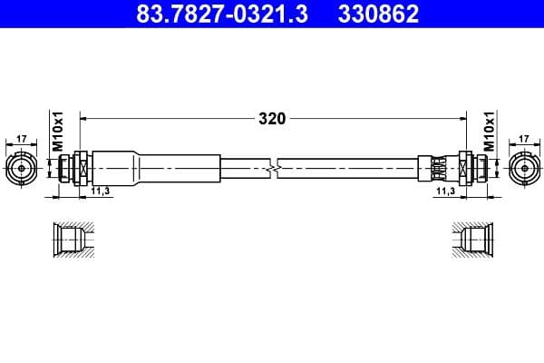 Furtun frana ATE 83.7827-0321.3
