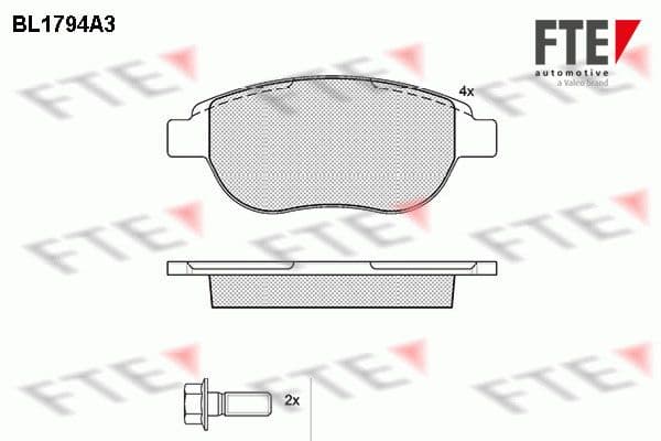 set placute frana,frana disc FTE 9010364