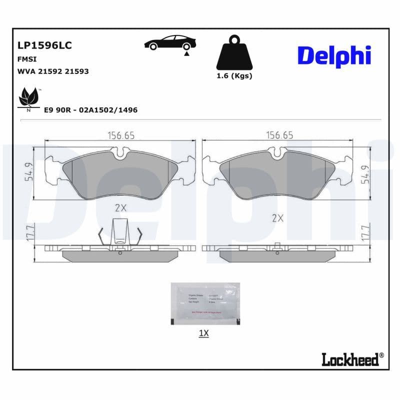 set placute frana,frana disc DELPHI LP1596LC