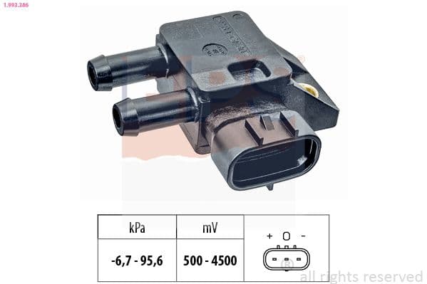 Senzor, presiune gaze evacuare EPS Made in Italy - OE Equivalent 1.993.386