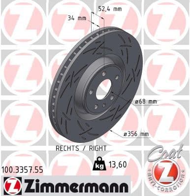 Disc frana ZIMMERMANN BLACK Z 100.3357.55