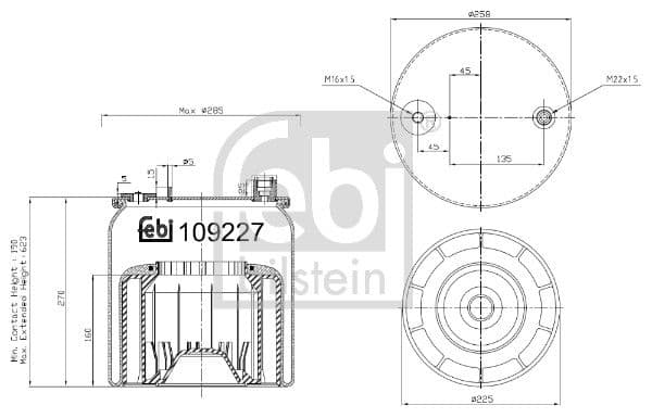 Burduf, suspensie pneumatica FEBI BILSTEIN 109227