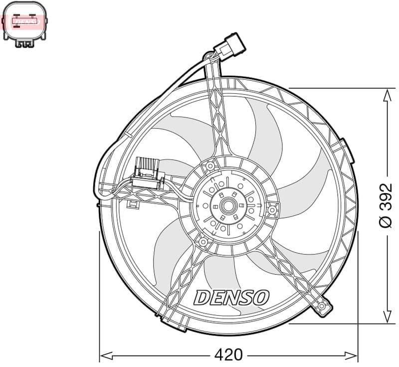Ventilator, radiator DENSO DER05009