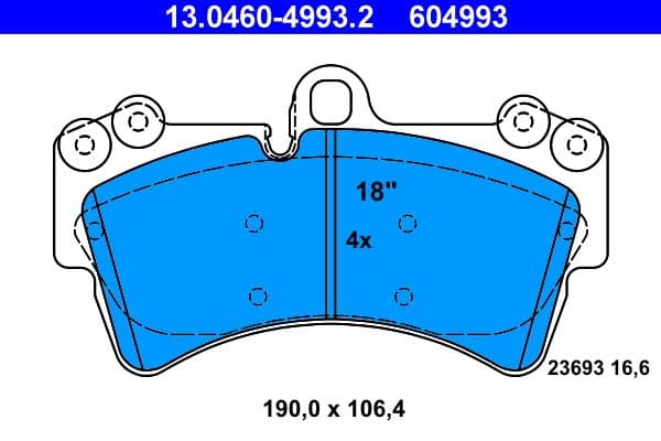 set placute frana,frana disc ATE 13.0460-4993.2
