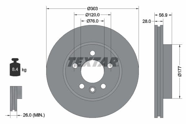 Disc frana TEXTAR PRO+ 92228905