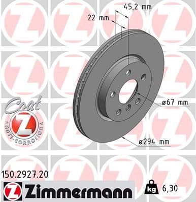 Disc frana ZIMMERMANN COAT Z 150.2927.20