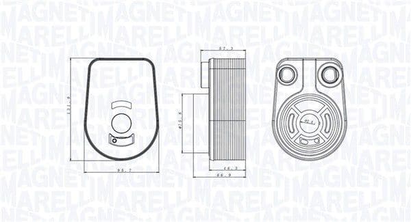 Radiator ulei, ulei motor MAGNETI MARELLI 350300002800