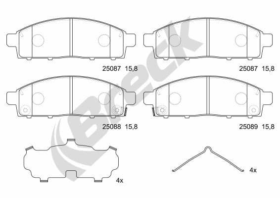 set placute frana,frana disc BRECK 25087 00 701 00