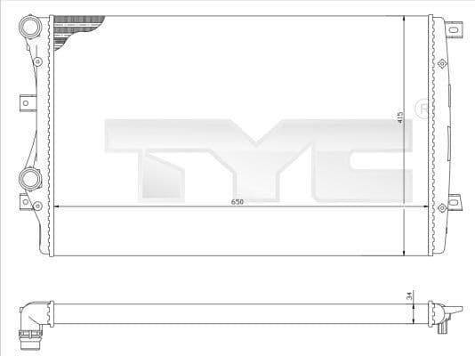 Radiator, racire motor TYC 737-0017-R