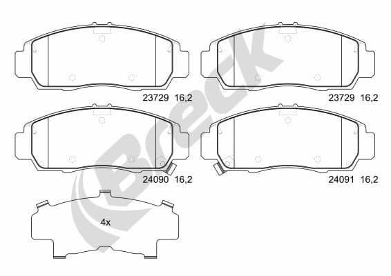 set placute frana,frana disc BRECK 23729 00 701 00
