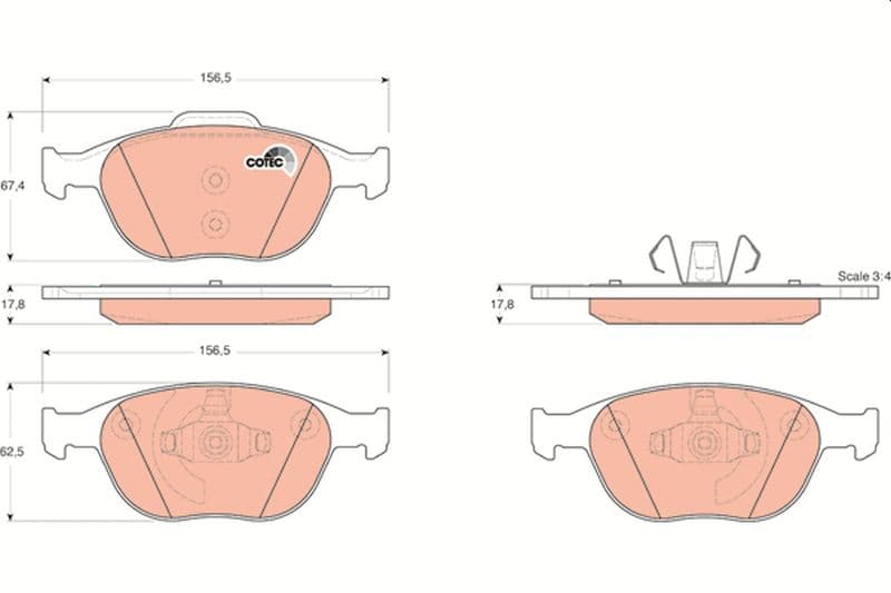 set placute frana,frana disc TRW COTEC GDB1532