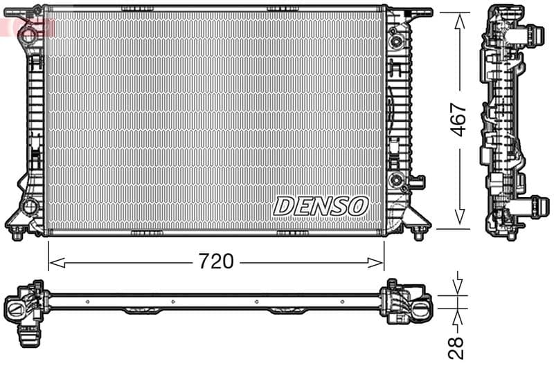 Radiator, racire motor DENSO DRM02021