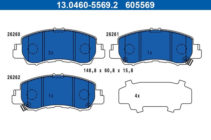 set placute frana,frana disc ATE 13.0460-5569.2