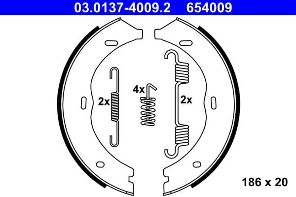 Set saboti frana, frana de mana ATE 03.0137-4009.2