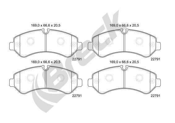 set placute frana,frana disc BRECK 22791 00 703 00