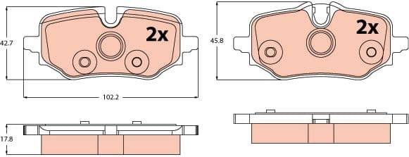 set placute frana,frana disc TRW GDB2573
