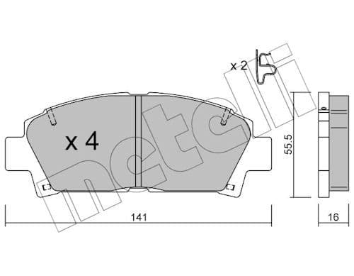 set placute frana,frana disc METELLI 22-0166-0