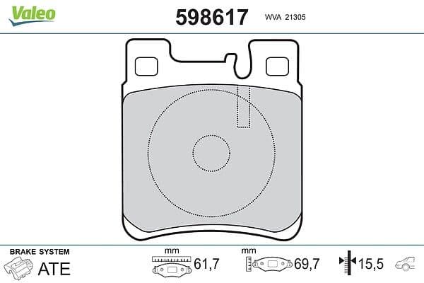 set placute frana,frana disc VALEO 598617
