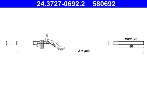 Cablu, frana de parcare ATE 24.3727-0692.2