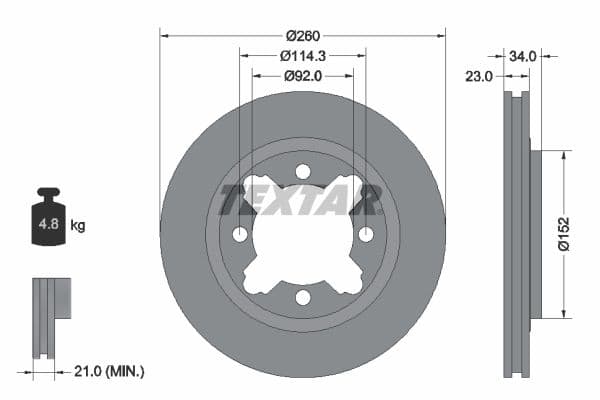 Disc frana TEXTAR 92081500