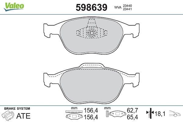 set placute frana,frana disc VALEO 598639