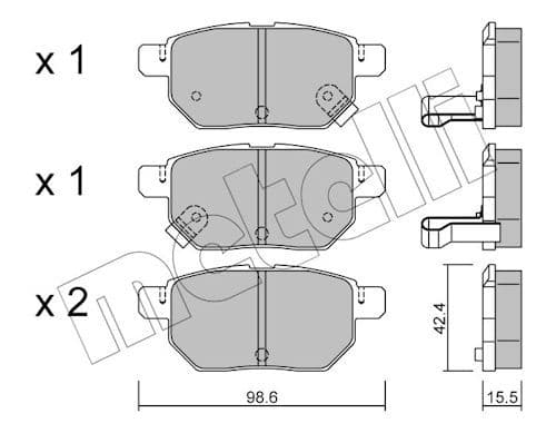 set placute frana,frana disc METELLI 22-0746-0