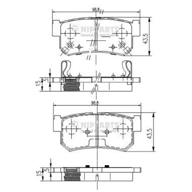 set placute frana,frana disc NIPPARTS J3610401