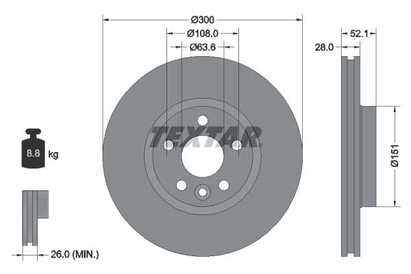 Disc frana TEXTAR PRO+ 92159205