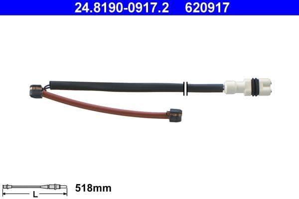 senzor de avertizare,uzura placute de frana ATE 24.8190-0917.2