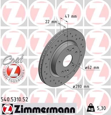 Disc frana ZIMMERMANN SPORT Z 540.5310.52