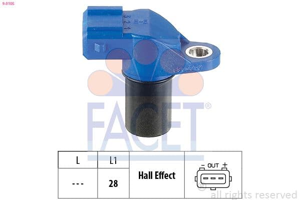 Senzor, turație motor FACET Made in Italy - OE Equivalent 9.0105