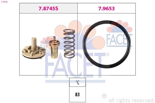 termostat,lichid racire FACET Made in Italy - OE Equivalent 7.8745