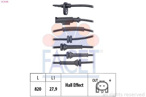 senzor,turatie roata FACET Made in Italy - OE Equivalent 21.0140
