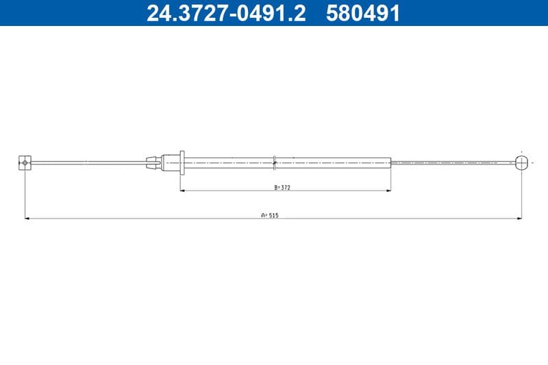 Cablu, frana de parcare ATE 24.3727-0491.2