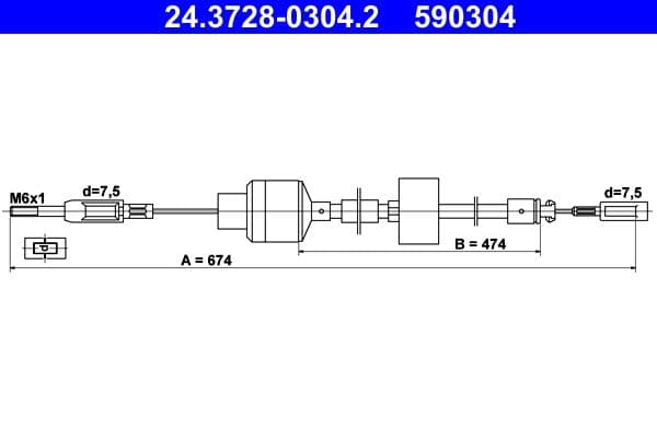 Cablu ambreiaj ATE 24.3728-0304.2