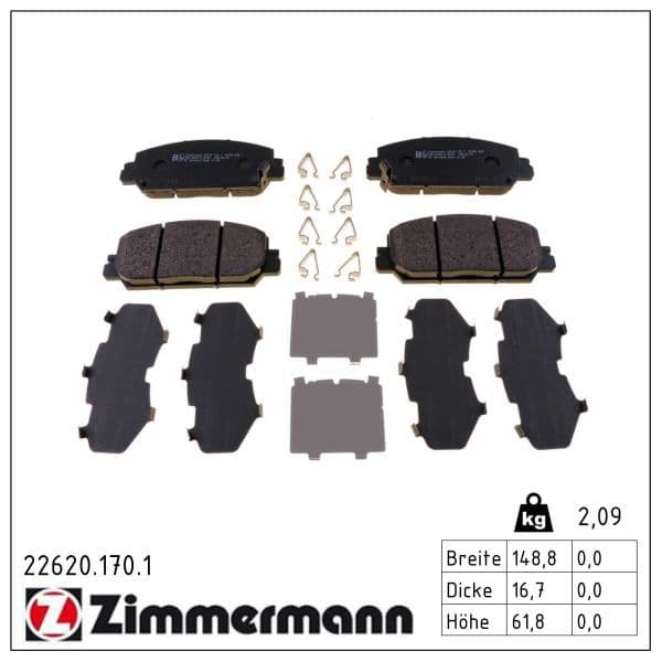 set placute frana,frana disc ZIMMERMANN 22620.170.1