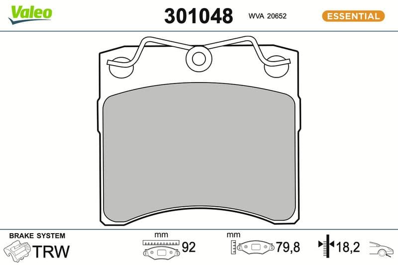 set placute frana,frana disc VALEO ESSENTIAL 301048
