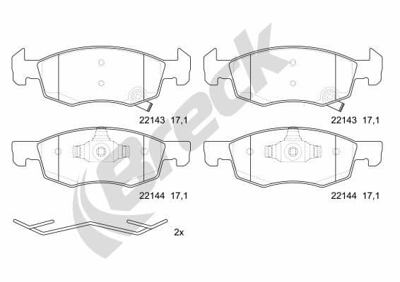 set placute frana,frana disc BRECK 22143 00 702 00
