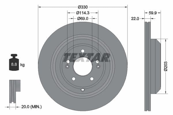 Disc frana TEXTAR PRO+ 92314905