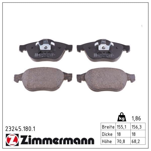 set placute frana,frana disc ZIMMERMANN 23245.180.1