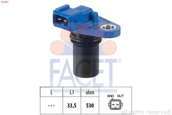 senzor,pozitie ax cu came FACET Made in Italy - OE Equivalent 9.0302